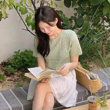 핫핑 고이드 링클주름 크롭 반팔티셔츠 H_TS3391