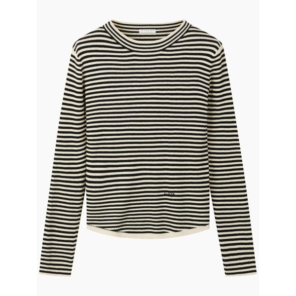 [Online Exclusive] 스트라이프 라운드 니트_SAKPE3611BK