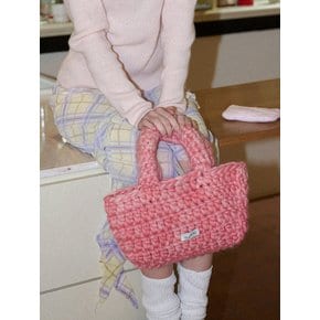 Wool 100% Handmade Crochet Tote Bag _ Pink