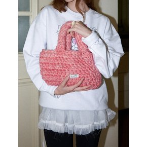 Wool 100% Handmade Crochet Tote Bag _ Pink