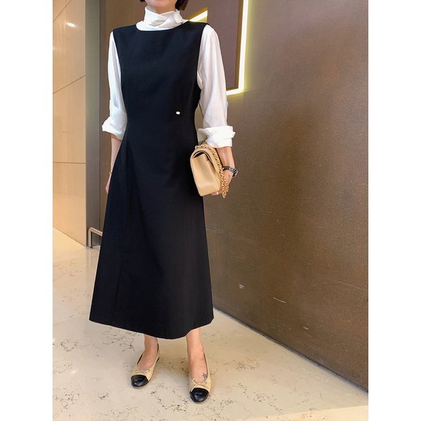 안나 백벨트 플레어원피스_BLACK