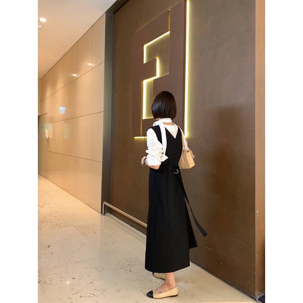 안나 백벨트 플레어원피스_BLACK