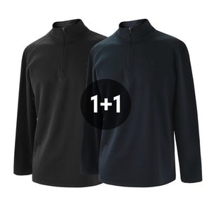 마운틴벨리 [1+1]  하프넥 집업 보온 기모 긴팔 티셔츠 MVT2476