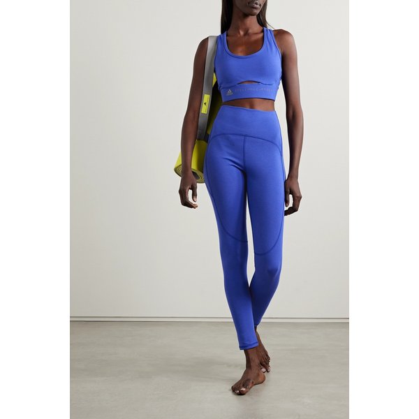 바이스텔라매카트니 트루스트렝스 컷아웃 프린트 스포츠 브라 네이비 1647597320249539