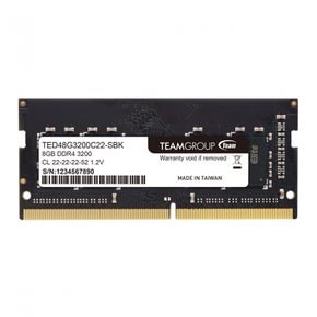 Team 노트북 PC용 메모리 SO-DIMM DDR4 3200MHz PC4-25600 8G