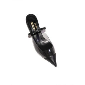 nick pointed toe glass mule Black leather