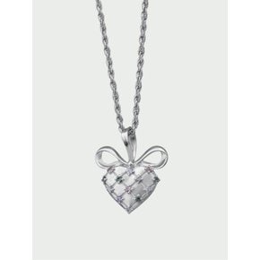 Heart checkribbon necklace