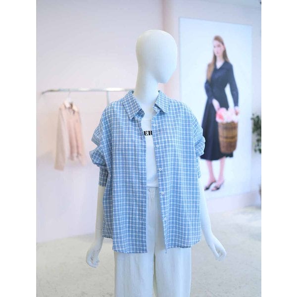 [여주점] 여성 코튼 체크 셔츠 블라우스 YW6MB800