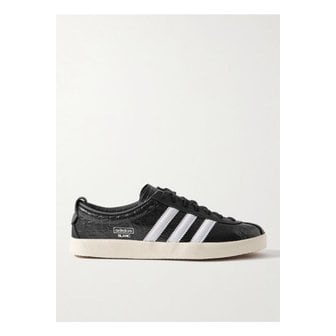 아디다스 블랑 크로커다일 이펙트 글로스 가죽 스니커즈 블랙 1647597358640093