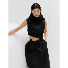 SHIRRING BOKJORI DRESS - BLACK