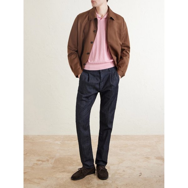 피아첸차 1733 실크 코튼 블렌드 니트 폴로 셔츠 46376663163073499