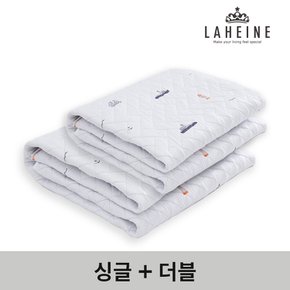겨울바다 탄소열선 카본매트 워셔블 스크린나염 양면 전기요 싱글 +더블 세트상품