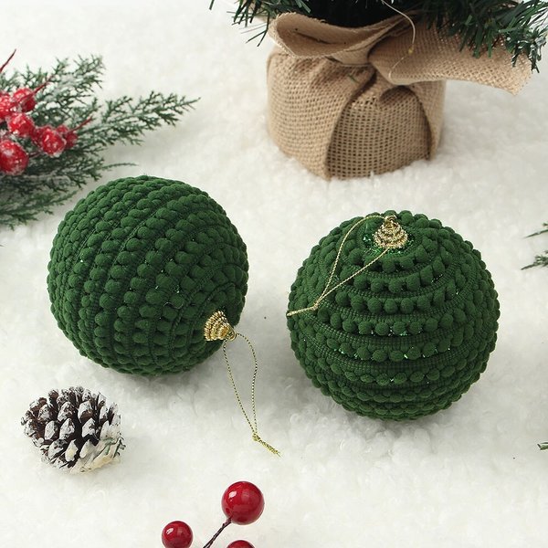 퓨어그린 패브릭 장식볼 2p세트(10cm) (방울도트)