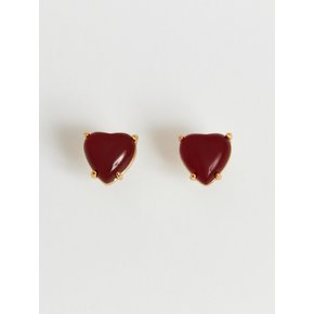 Petite Heart Earrings_Red