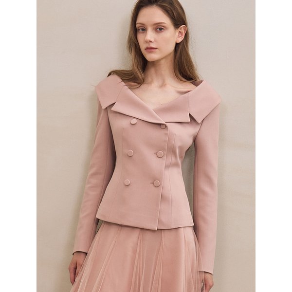 [SET] Ellen Jacket + Etoile Banding Sha Skirt (Pink)