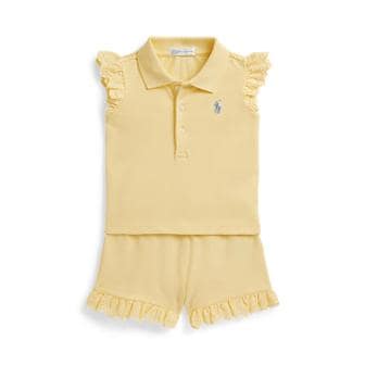 폴로 랄프 로렌 랄프 로렌 베이비 여아 아일릿 스트레치 메시 폴로 셔츠 앤 쇼트(CWPO2STF9S20045700)