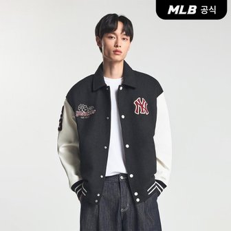 MLB [코리아공식] 울 팝 카라 바시티자켓 NY (Black)