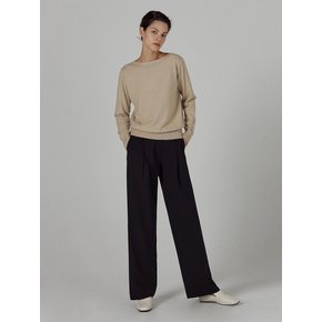 one pintuck wide slacks_BLACK