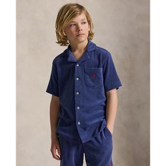 폴로 랄프 로렌 폴로 키즈 남아 8-18세 테리 캠프 셔츠(CWPOWOVYN820041410)