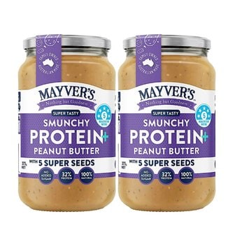  메이버스 스먼치 프로틴 플러스 피넛 버터 땅콩잼 Mayvers 5 Seeds Peanut Butter 375g 2개