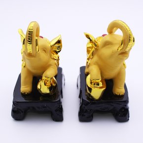 황금코끼리 재물을 부르는 장식품 인테리어소품 개업 집들이선물 (2P세트)