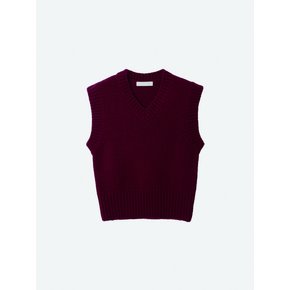 cosy knit vest_wine