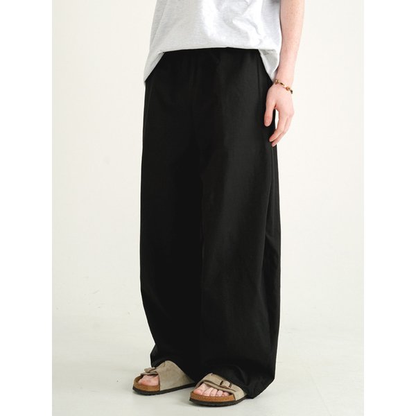 턴 다잉 라이크린넨 밴딩팬츠 블랙 JNLP7717