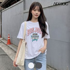여성 봉쥬르 아트웍 티셔츠 HC5STA7 _P424149947