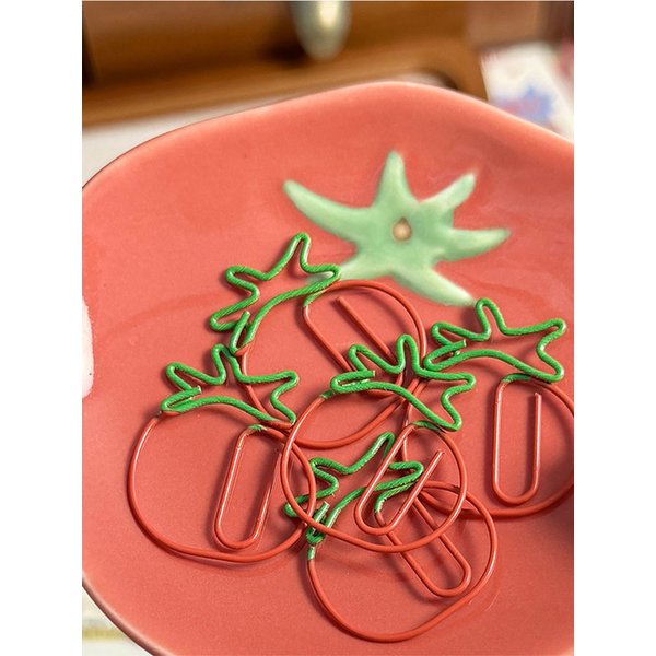 귀여운 토마토 모양 디자인 클립