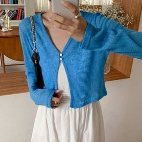 브이넥 블랑 가디건 시스루 루즈핏 여름 긴팔 아우터 데일리룩_P425113408