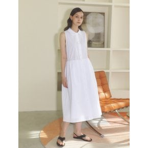 Sleeveless cotton dress_white