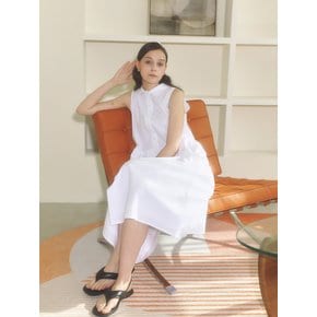 Sleeveless cotton dress_white