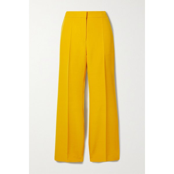 Gates Wool And Silk-blend Straight-leg Pants 샤프란