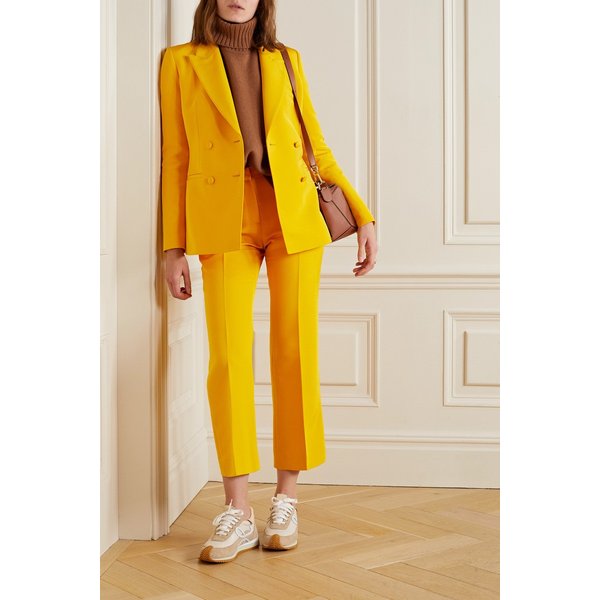 Gates Wool And Silk-blend Straight-leg Pants 샤프란
