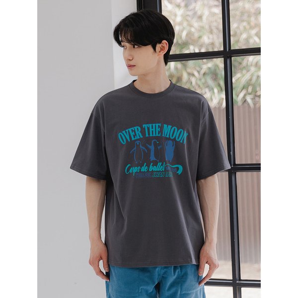 PENGUIN OVER THE MOON 오버핏 반팔티 AST4505 (4 COLOR)