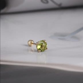 14K피어싱 페리도트 탄생석귀걸이_5.0mm