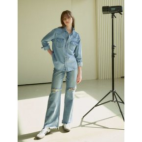 SITP5067 Western denim shirt_Light blue