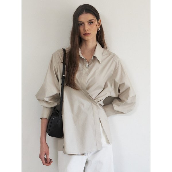 실키 코튼 오버사이즈 투웨이 버튼업 셔츠_3COLORS