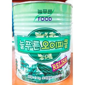  늘푸른푸드 랠리쉬 오이 피클 3kg 절임 통조림 식당 (WBA6E2F)