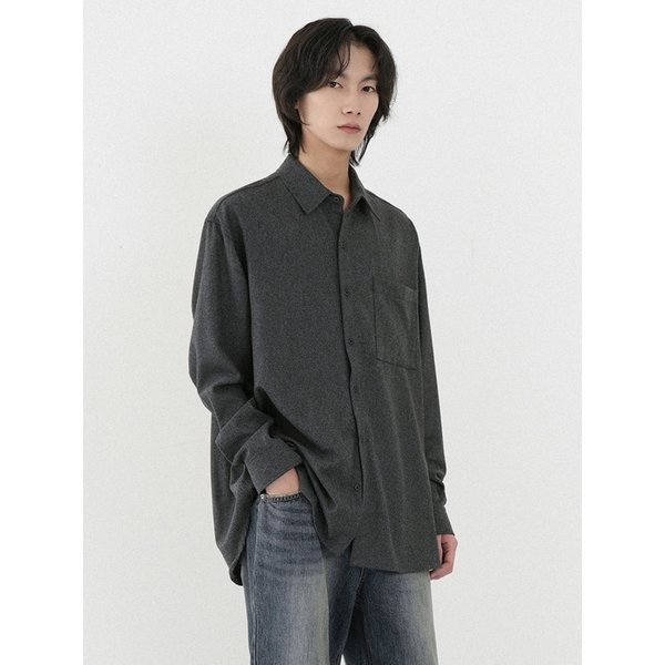 DM1037 WOOL POCKET SHIRT_CHARCOAL