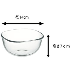 iwaki 돌나물 내열 유리 사발 각형 외경14 × 14cm 700ml BC331