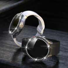 갤럭시 워치 5 4 세대 베젤링 스타일링 큐빅 컬러 하드 강화유리 보호 필름 풀커버 액정 케이스 40mm 44mm