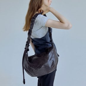 Daily Shirring Bag M_Vegan Leather Roast Brown