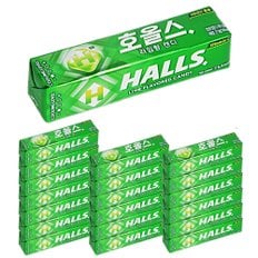 호올스 HALLS 호올스 스틱 멘톨 사탕 졸음방지 캔디 라임 20개