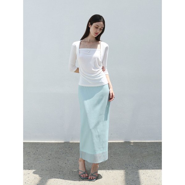 Aura sheer maxi skirt - MINT