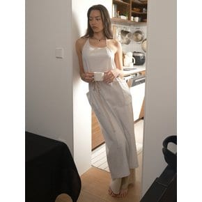 UNBALANCED MAXI APRON (NATURAL IVORY + STRIPE)