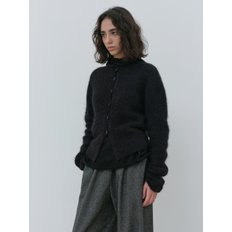 mock neck cardigan (black)