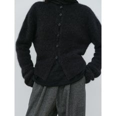 mock neck cardigan (black)