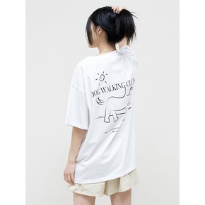 DOG BACK PRINTING OVER FIT TEE_WHITE