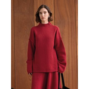 YY_Loose turtleneck sweater_RED